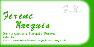 ferenc marquis business card